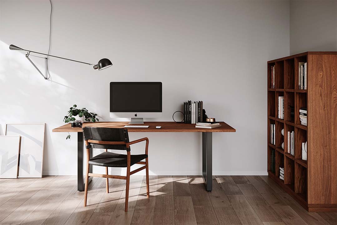 ワイルドウッドダイニングテーブル W160（スチールレッグス） ウォールナット