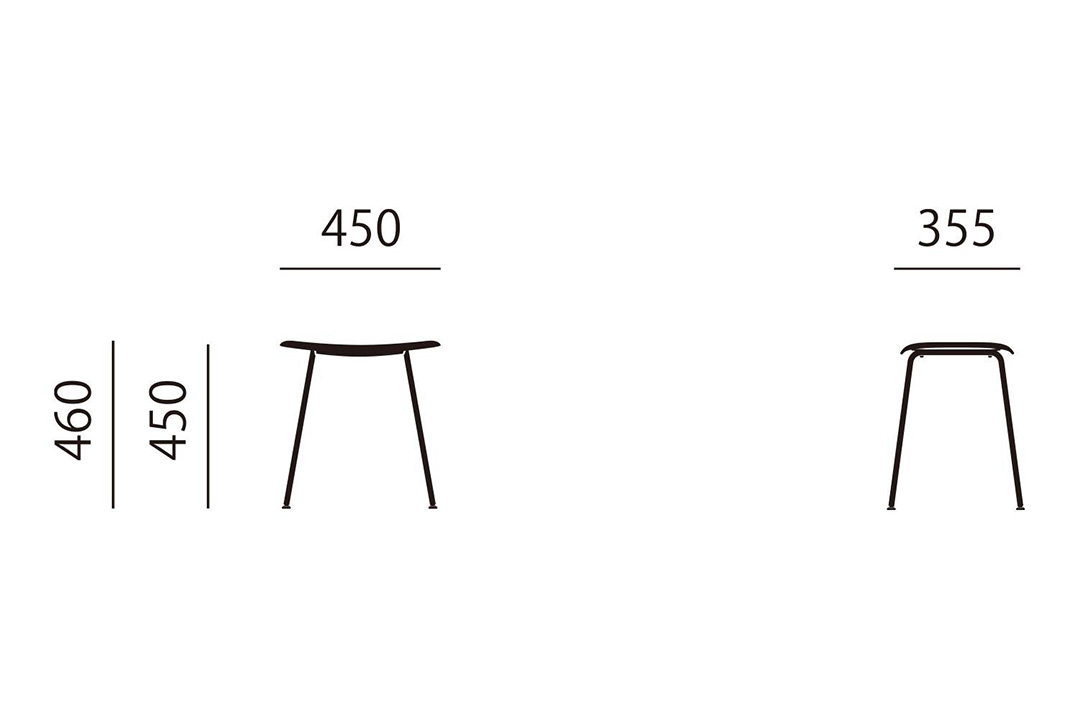 FIBER STOOL / TUBE BASE SH45(脚カラー:ブラック) ブラック
