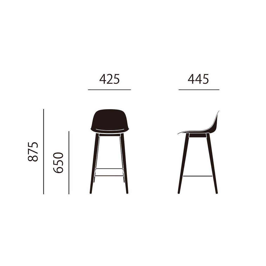 COUNTER STOOL BACKREST WITH BACKREST SH65 オークル