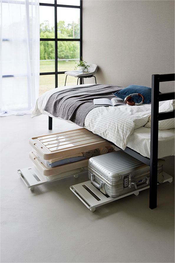 押入れ収納ロング台車 タワー ホワイト