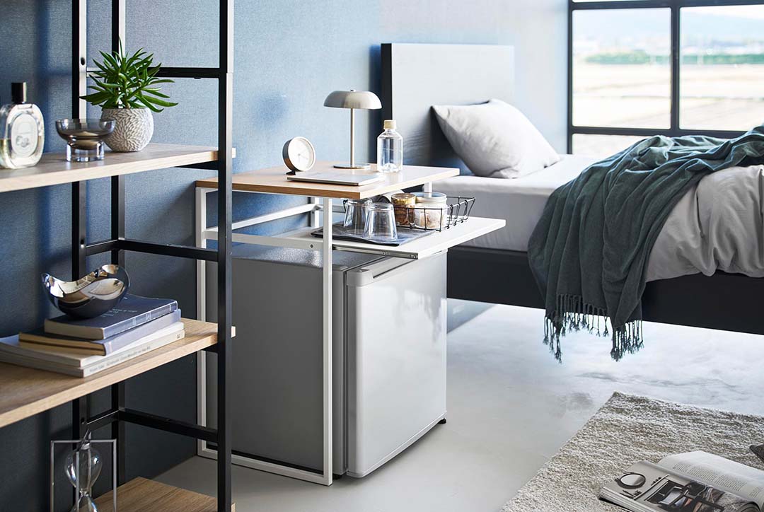 引き出し付き冷蔵庫上ラック タワー 45L用 ホワイト