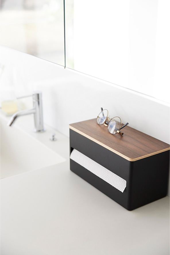 片手でカット隠せるキッチンペーパーホルダー リン S ブラウン