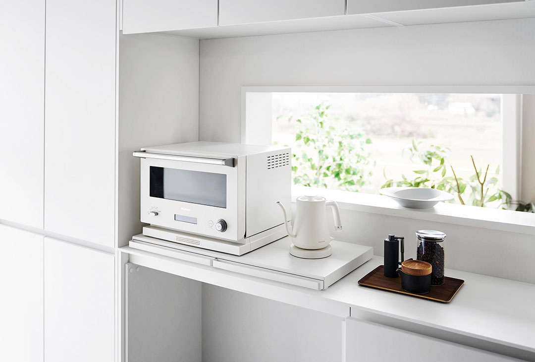 キッチン家電下スライドテーブル タワー W80 ホワイト