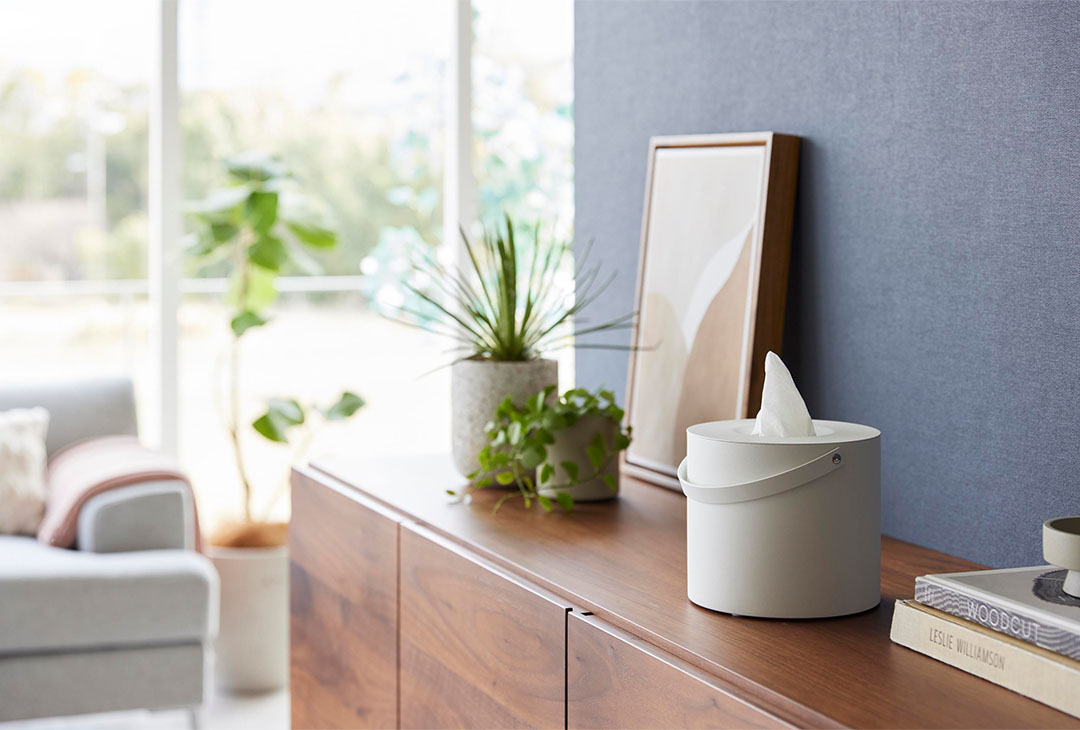 ハンドル付きティッシュケース タワー ブラック