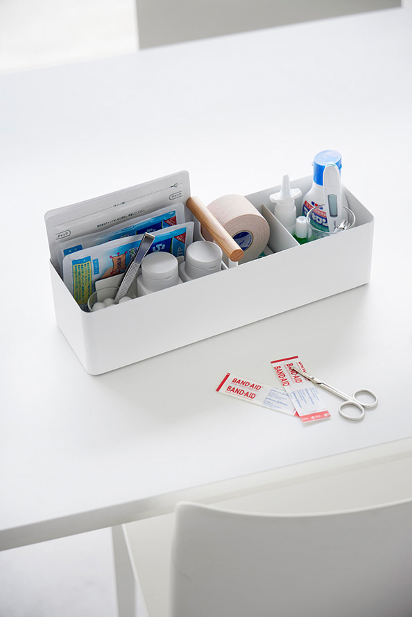 ハンドル付きスリム収納ボックス トスカ ホワイト