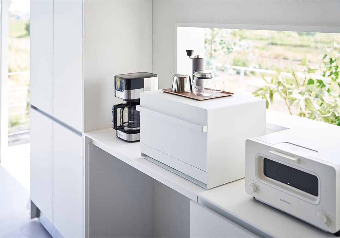 ブレッドケース タワー 引き出し型 2段 ホワイト