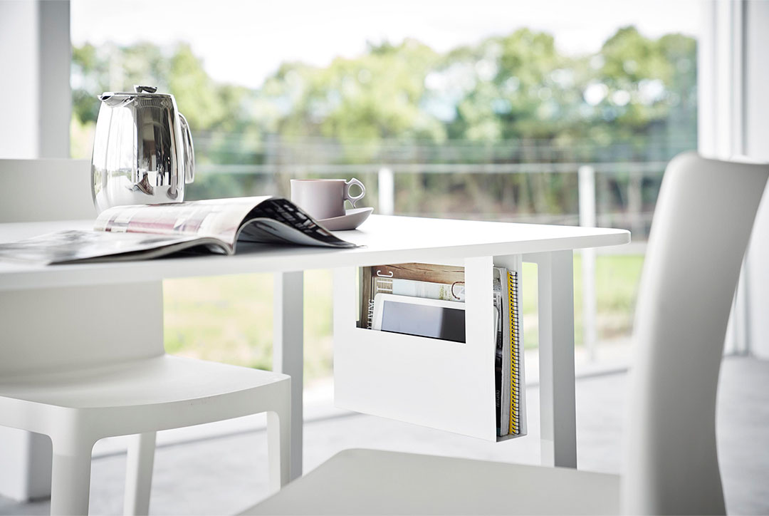 デスク下A4ファイル収納ホルダー タワー ホワイト