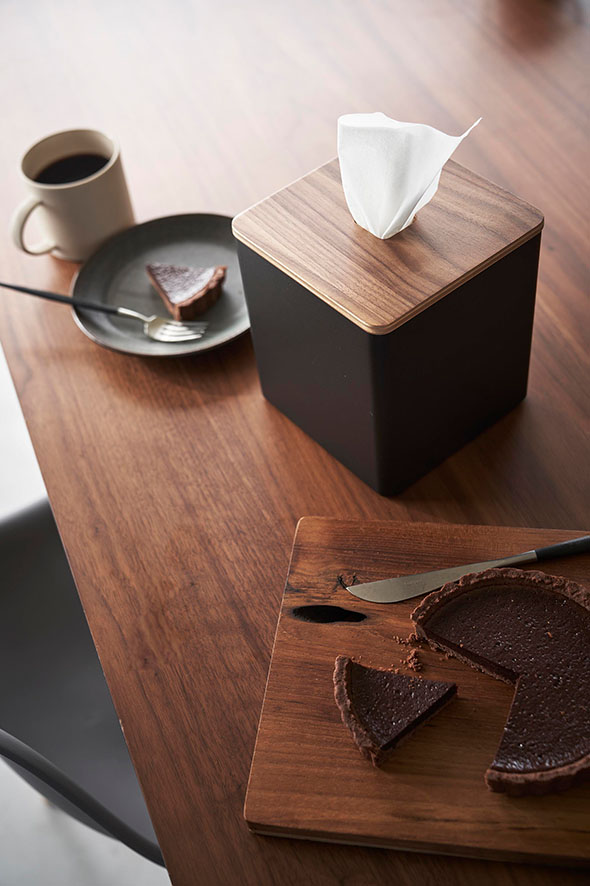 上から出せるティッシュ＆トイレットペーパーケース リン ナチュラル