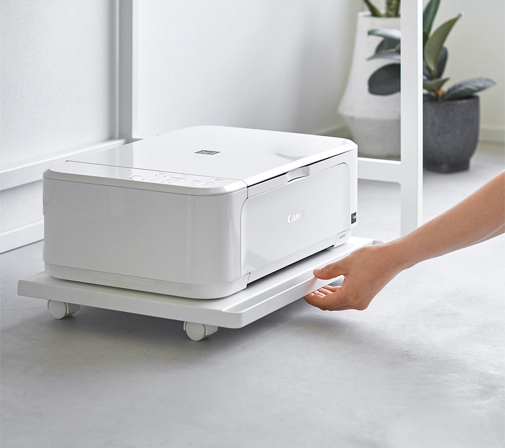 プリンターラック タワー キャスター付き ホワイト