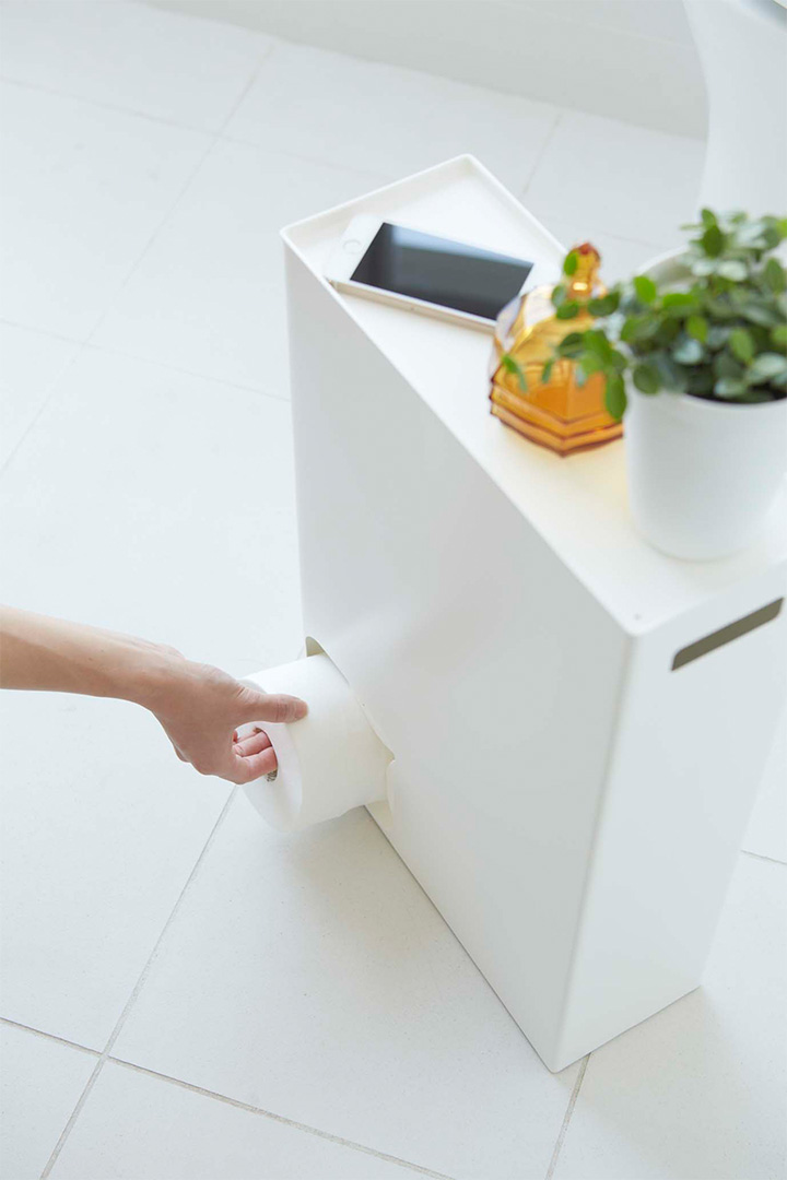 トイレットペーパーストッカー プレート ホワイト