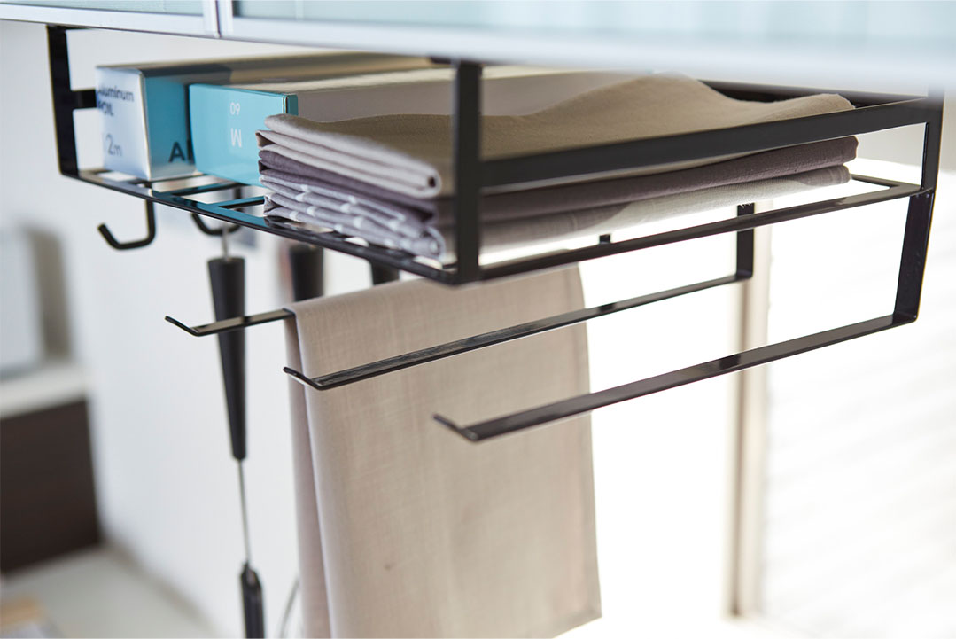 戸棚下多機能ラック タワー ホワイト