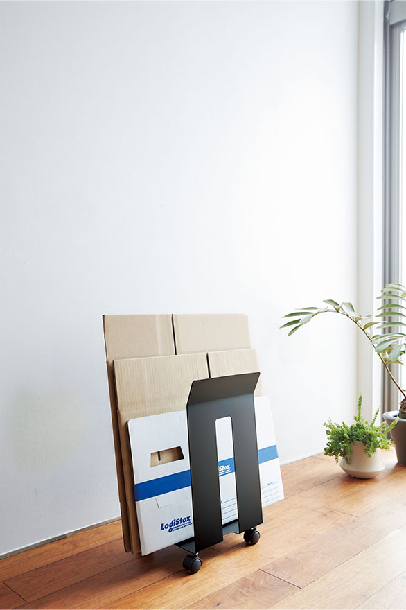 ダンボール＆紙袋ストッカー フレーム ホワイト