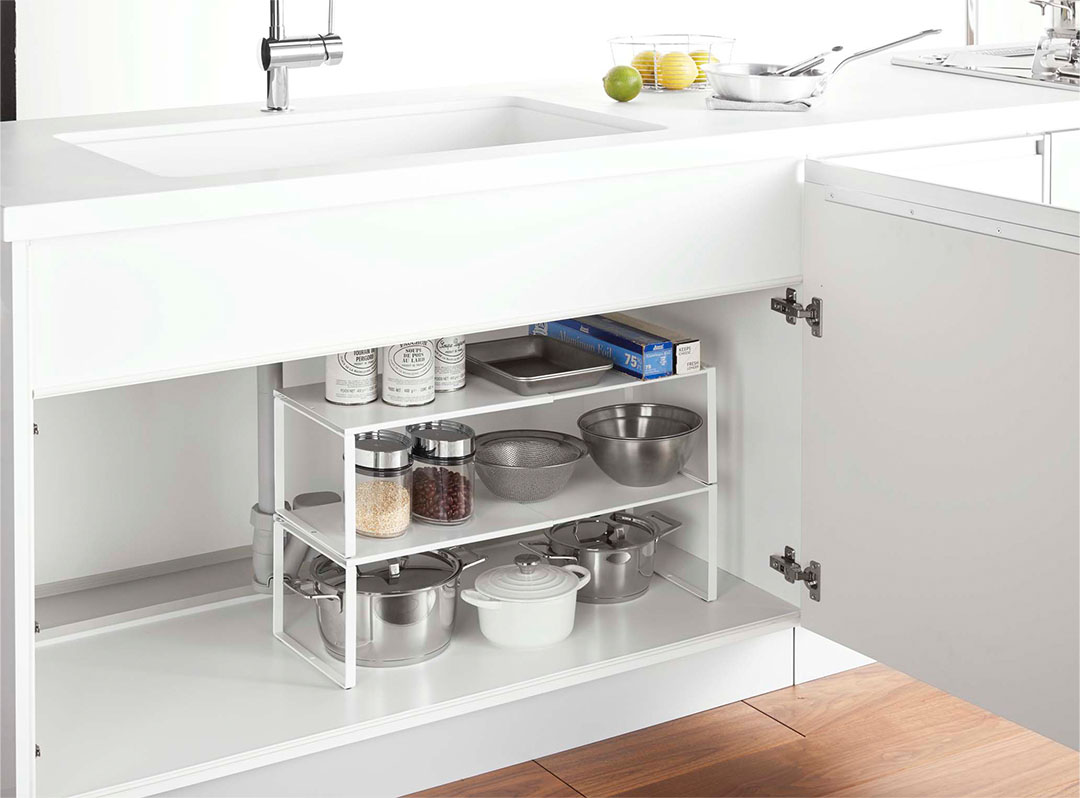 伸縮収納棚 プレート ホワイト