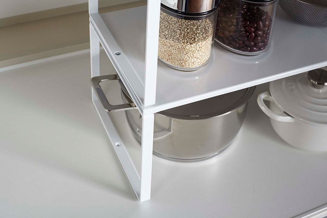 伸縮収納棚 タワー ホワイト