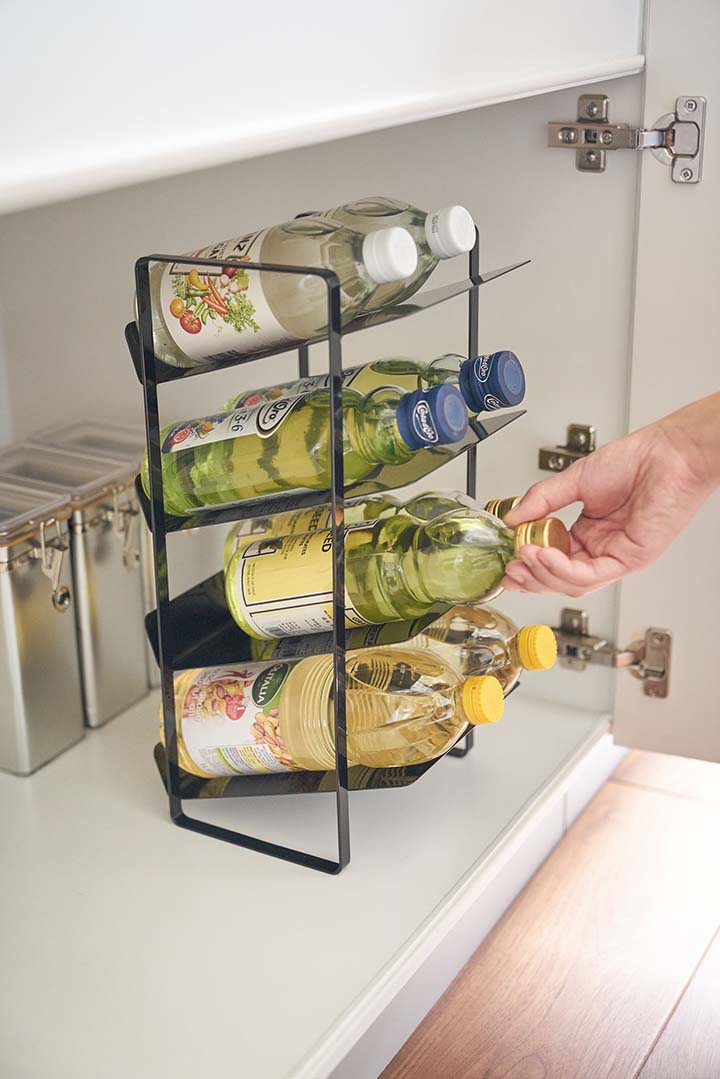 シンク下ボトルストッカー 4段 タワー ホワイト