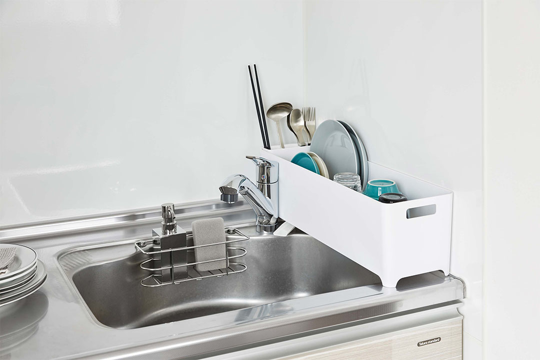 スリム水切りバスケット タワー ロング ホワイト