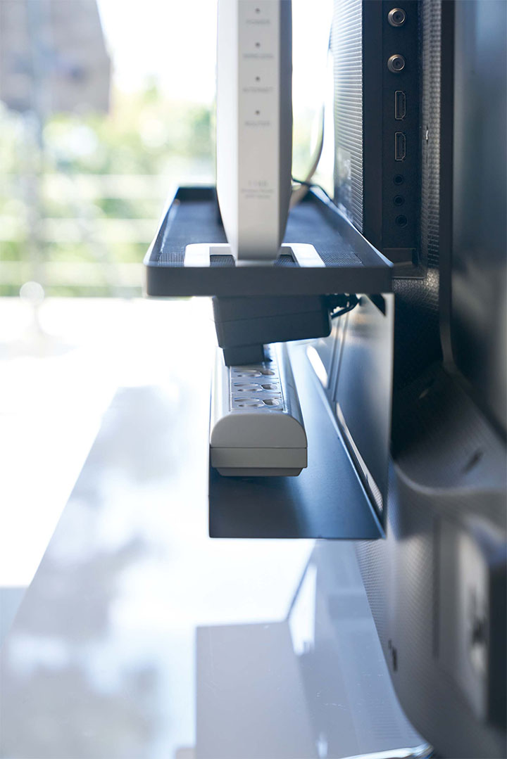 テレビ裏収納ラック スマート ブラック