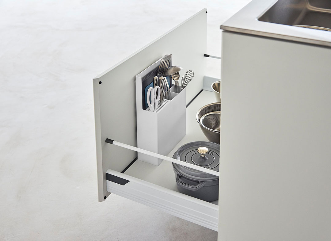 シンク扉オールインワンキッチンツールホルダー タワー ホワイト