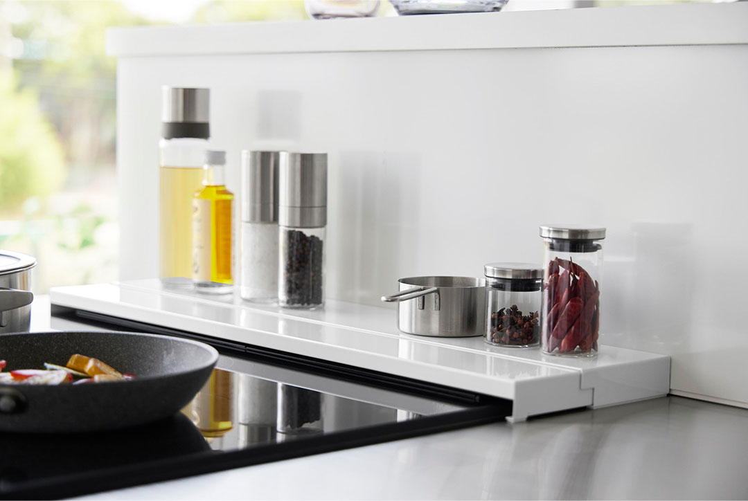 奥行伸縮排気口カバー タワー 60cmコンロ用 ブラック