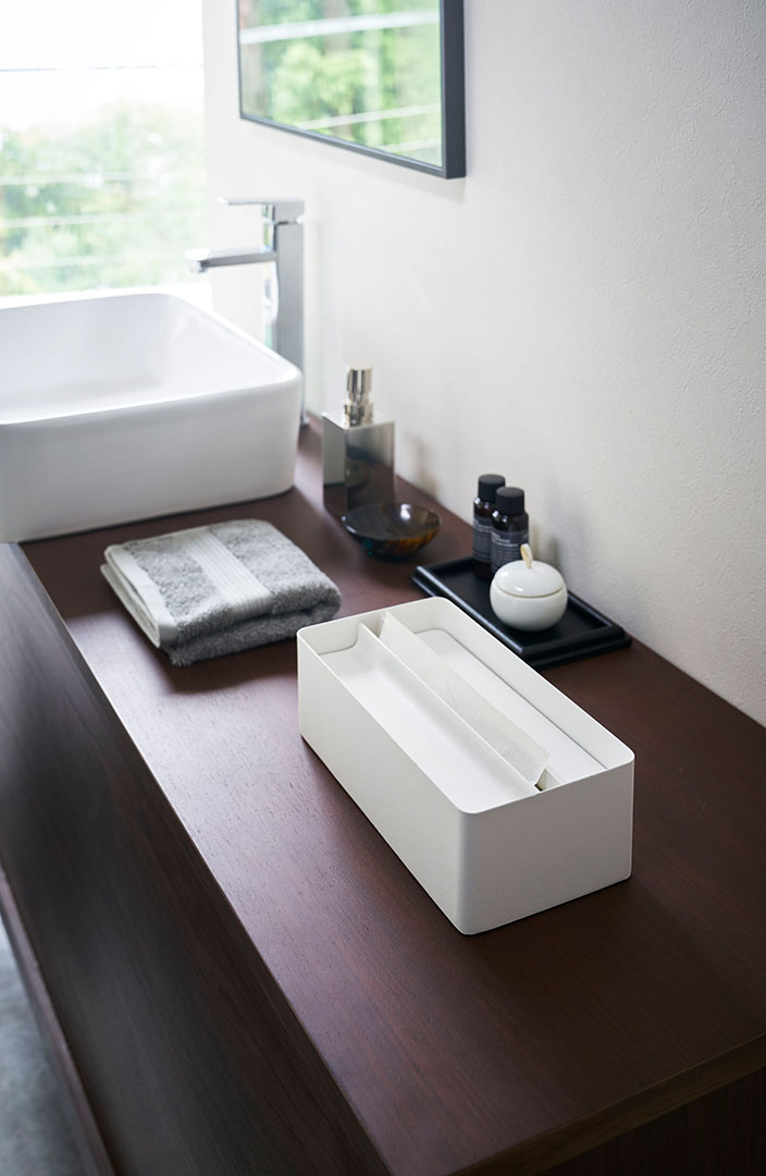 蓋付きペーパータオルケース タワー ホワイト