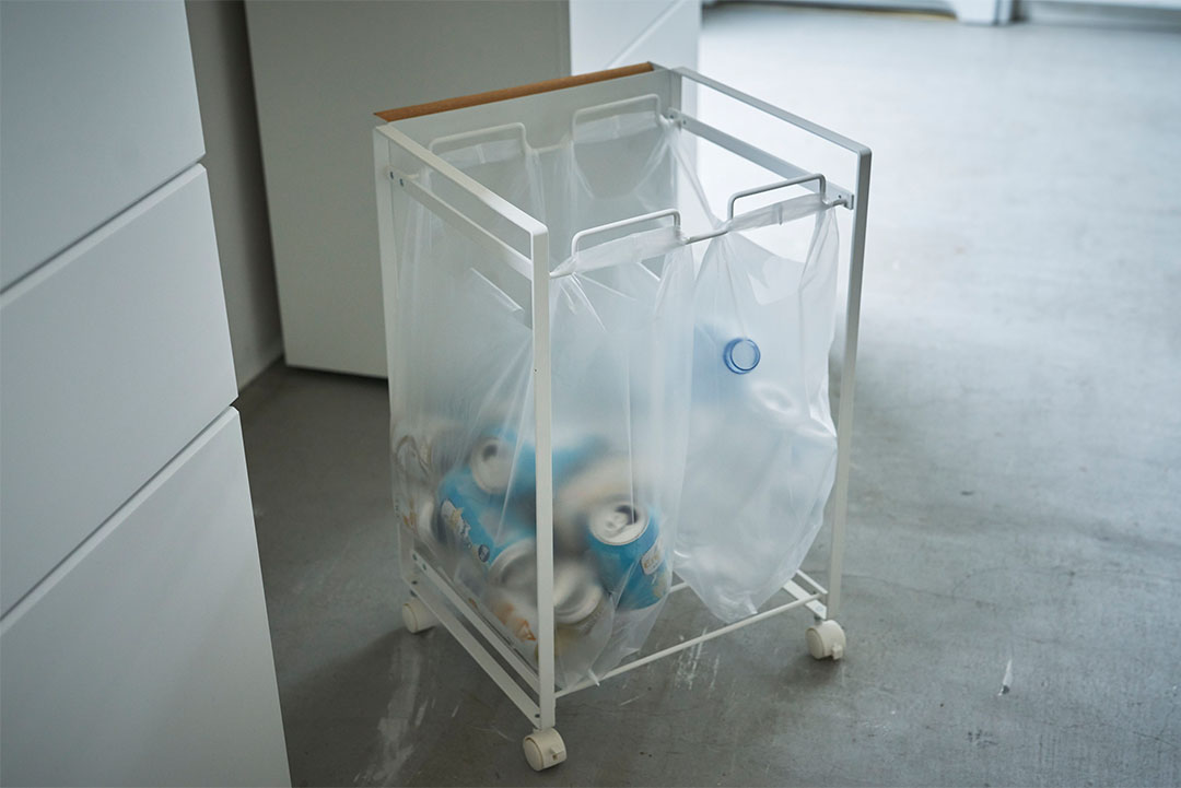 目隠し分別ダストワゴン トスカ 2分別 ホワイト