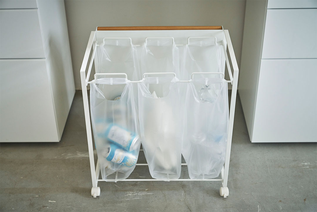 目隠し分別ダストワゴン トスカ 3分別 ホワイト