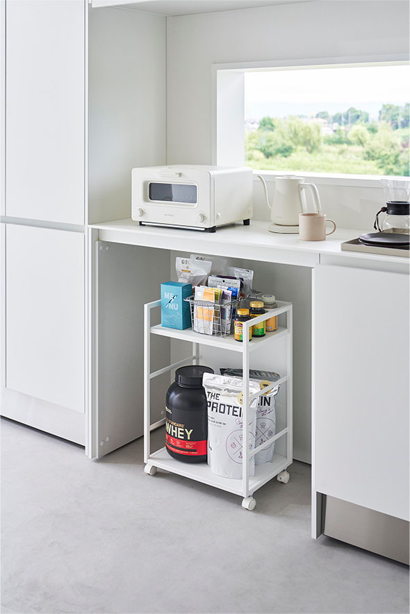 目隠しワゴン タワー ホワイト