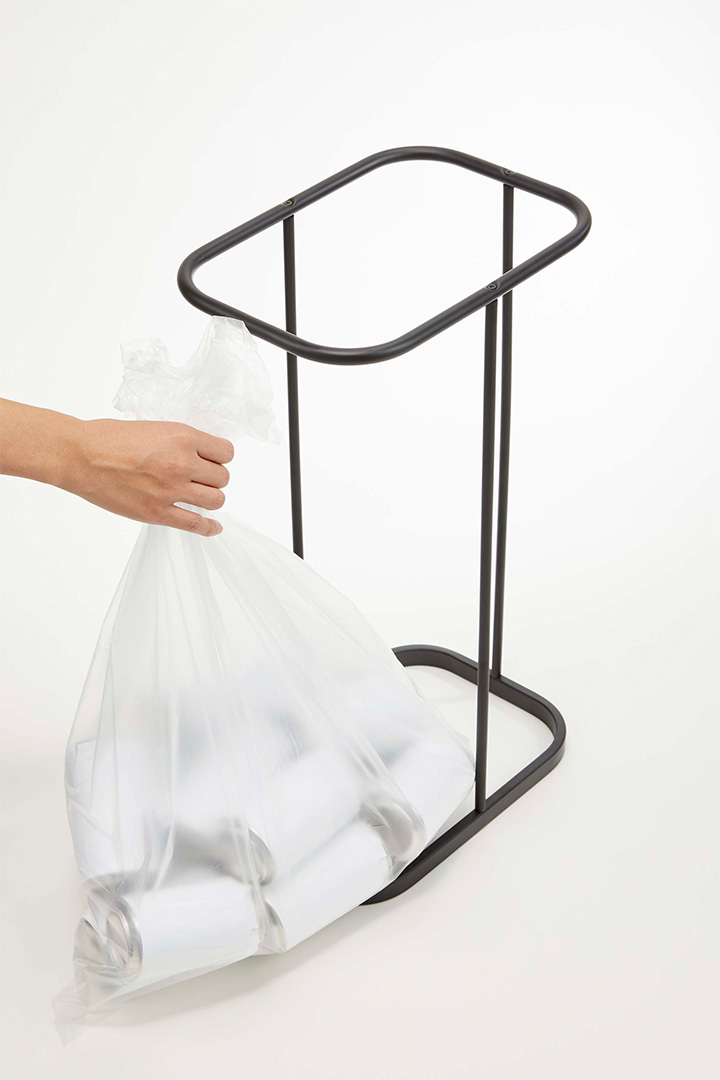 横開き分別ゴミ袋ホルダー ルーチェ ブラック