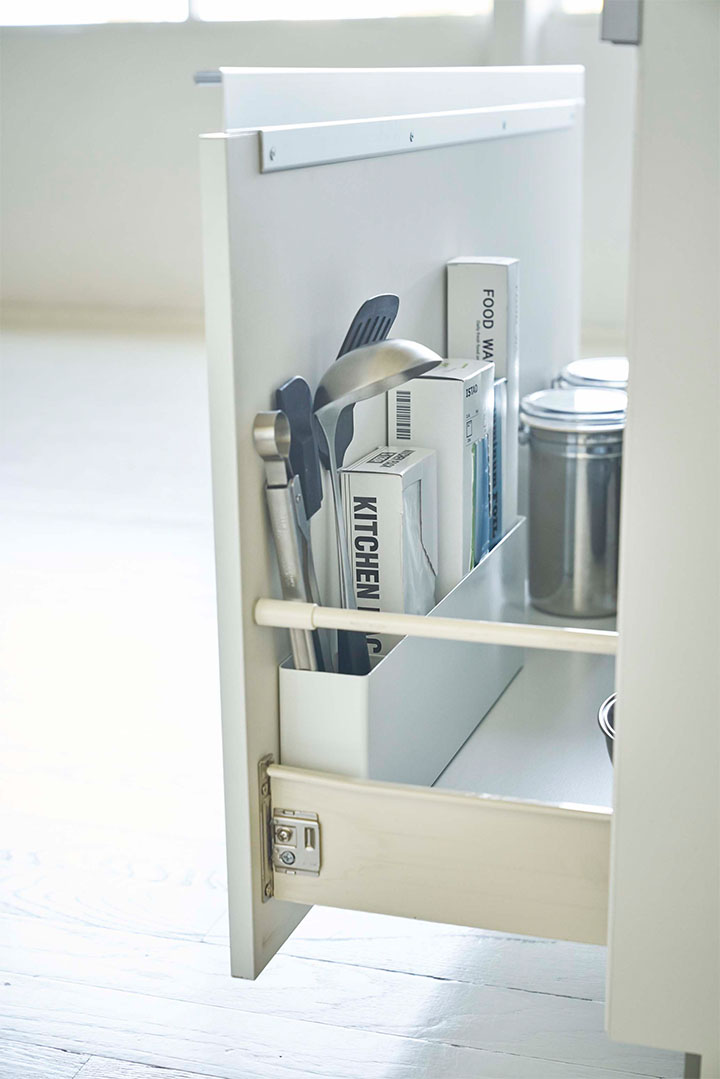 シンク下仕切り付きワイドラック タワー ホワイト