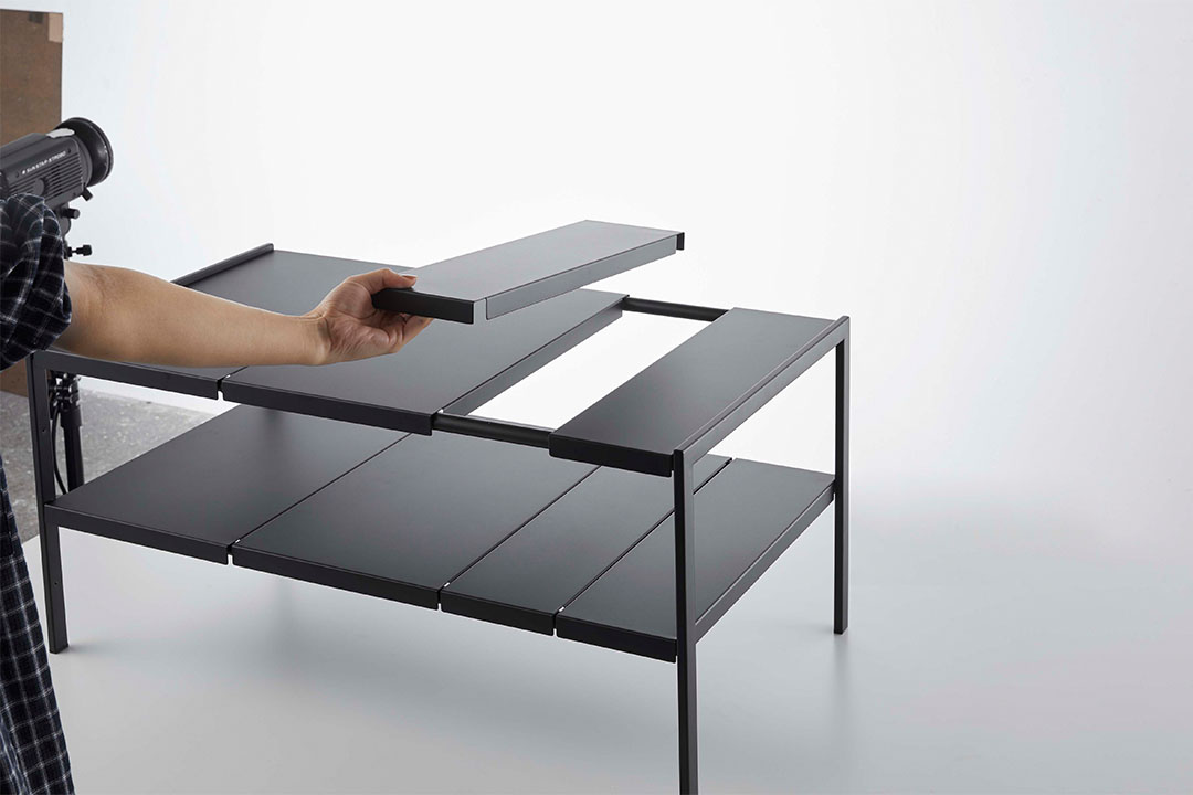 伸縮シンク下ラック 2段 タワー D40 ホワイト