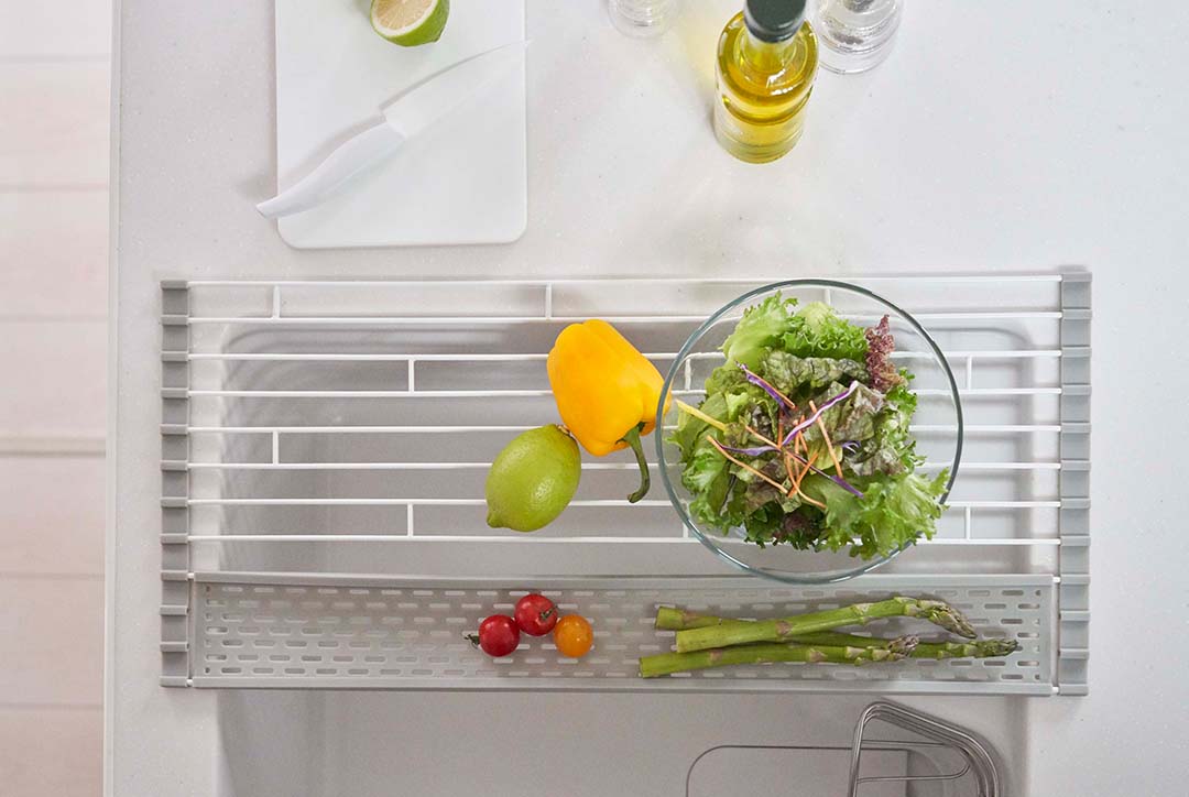 折り畳み水切り プレート シリコーントレー付き S ホワイト