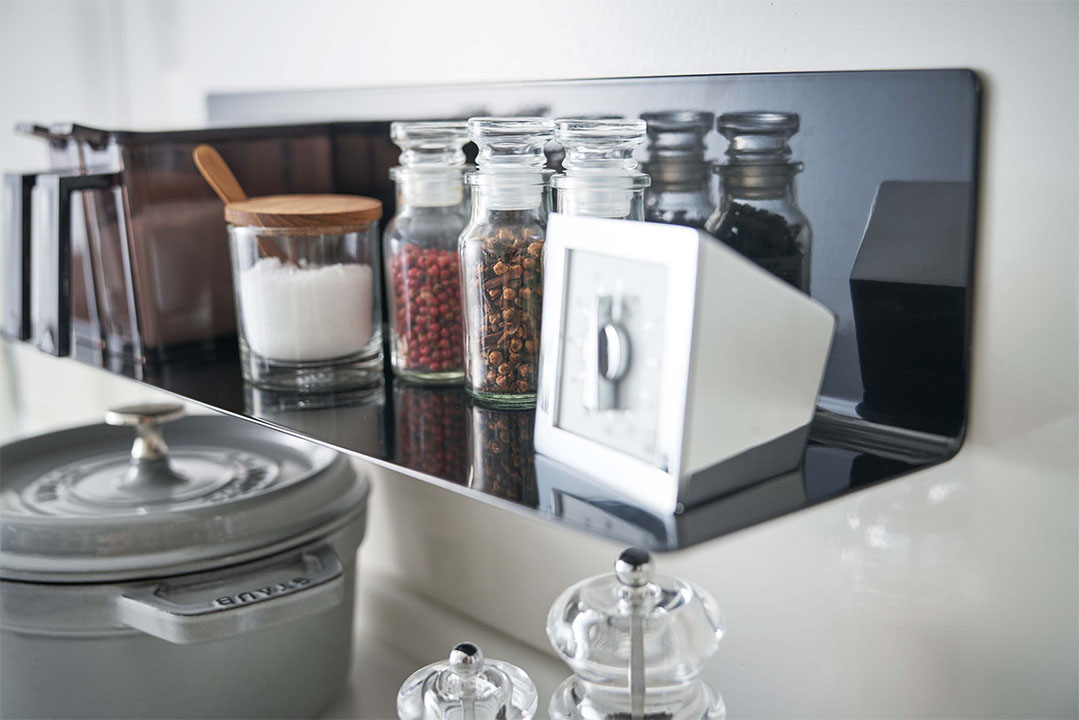 マグネットキッチン棚 タワー ワイド ホワイト