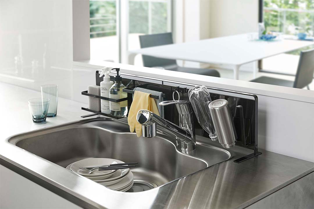 キッチン自立式スチールパネル タワー 横型 ホワイト