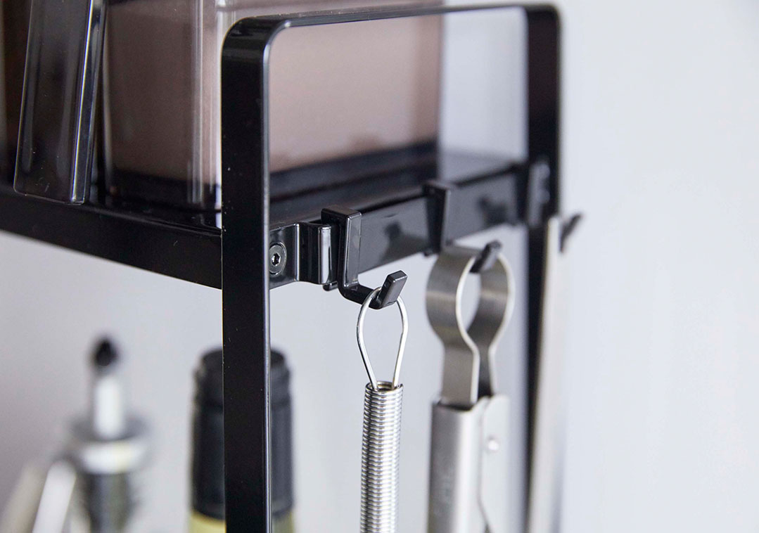 コンロ横ラック2段 タワー ブラック