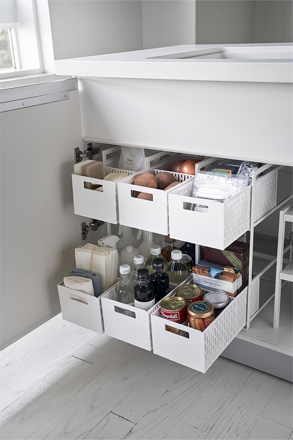 シンク下収納バスケット タワー 2段 ホワイト