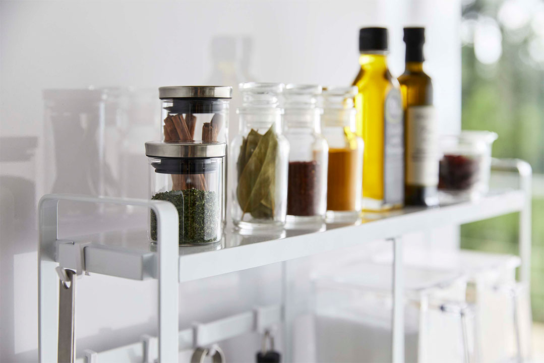 コンロサイドラック タワー ホワイト