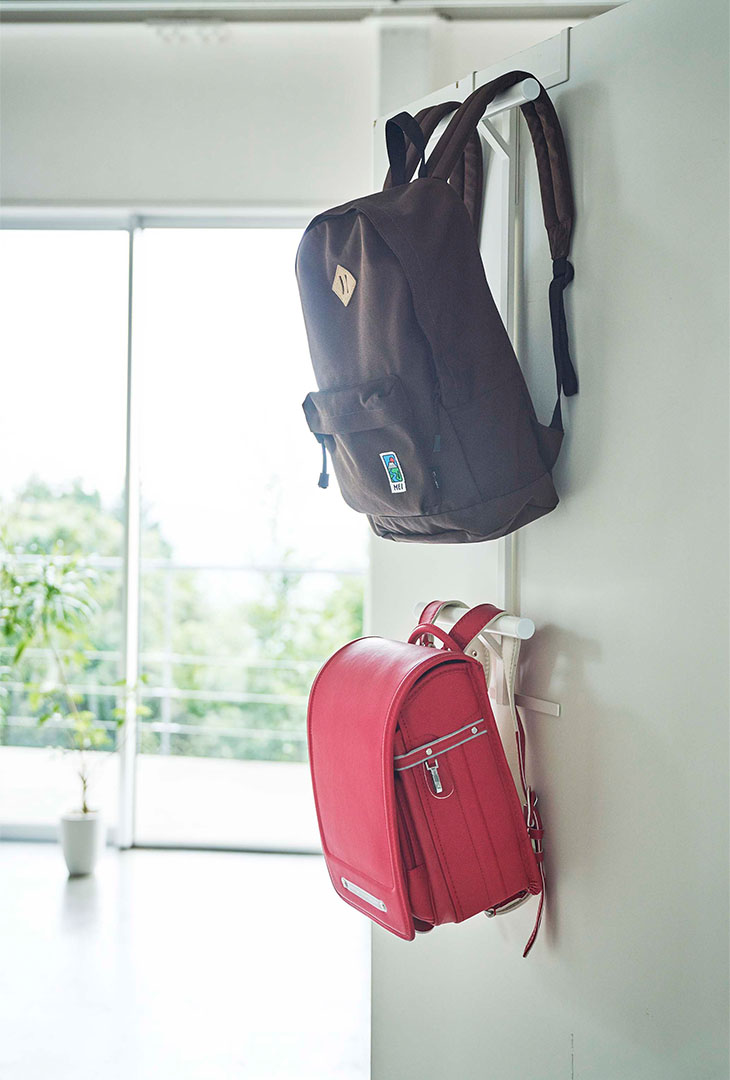 ランドセル&リュックハンガー2段 タワー ホワイト