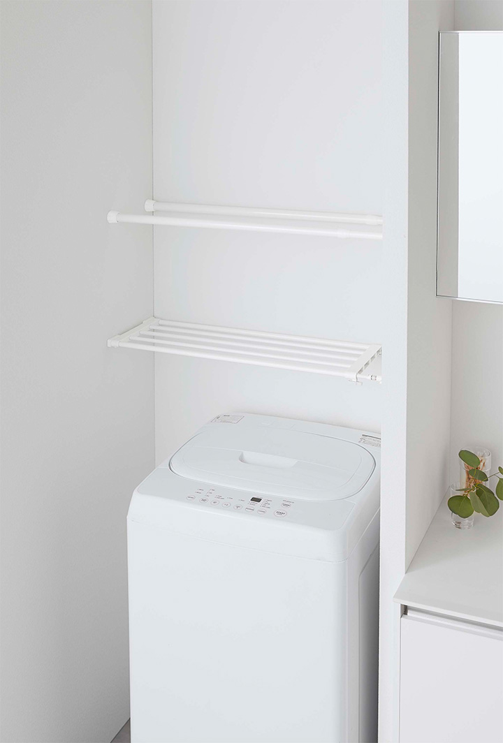 伸縮 つっぱり棒用棚板 プレート L ホワイト