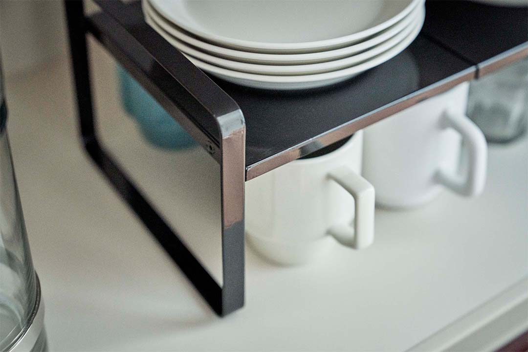 伸縮収納ラック タワー 2段 ホワイト