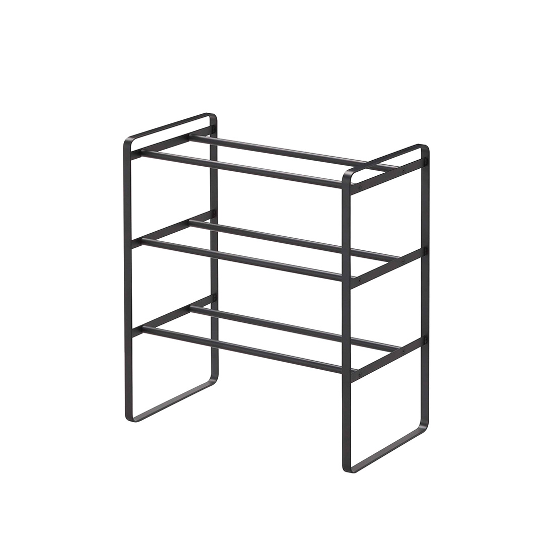 伸縮シューズラック フレーム3段 ホワイト