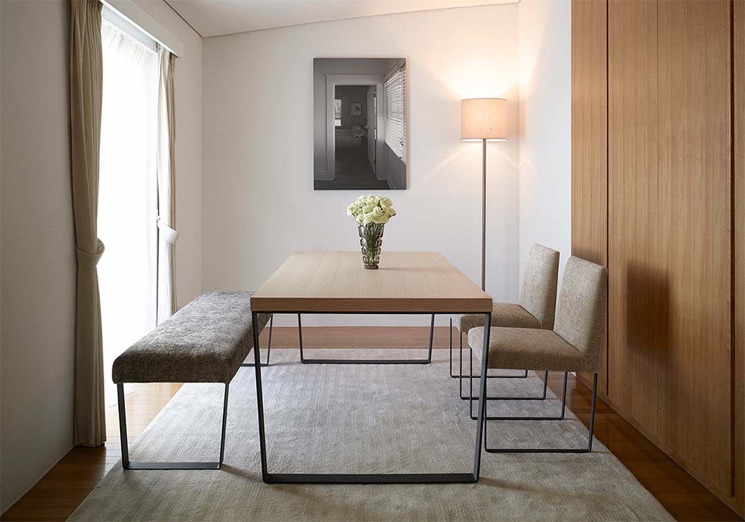 MD101BC ベンチ W160（脚カラー：ブラック） LMS-6（ブラウン）