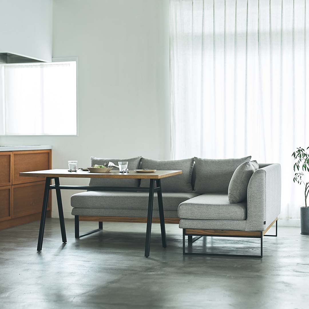 Tron living dining sofa right arm ベージュ