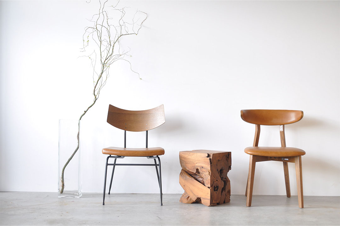 SOLI CHAIR (背カラー:スモークドオーク) スモークドオーク / ブラウンレザー