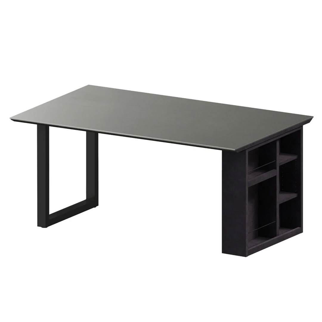 レグル ダイニングテーブル エンドボックス ブラック(W135) Rアイアングレイ