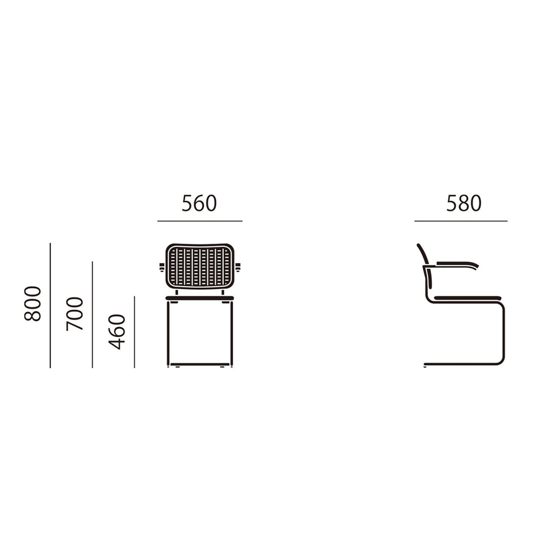CESCA CHAIR アームチェア 籐張り ライトビーチ(籐張:機械編み)