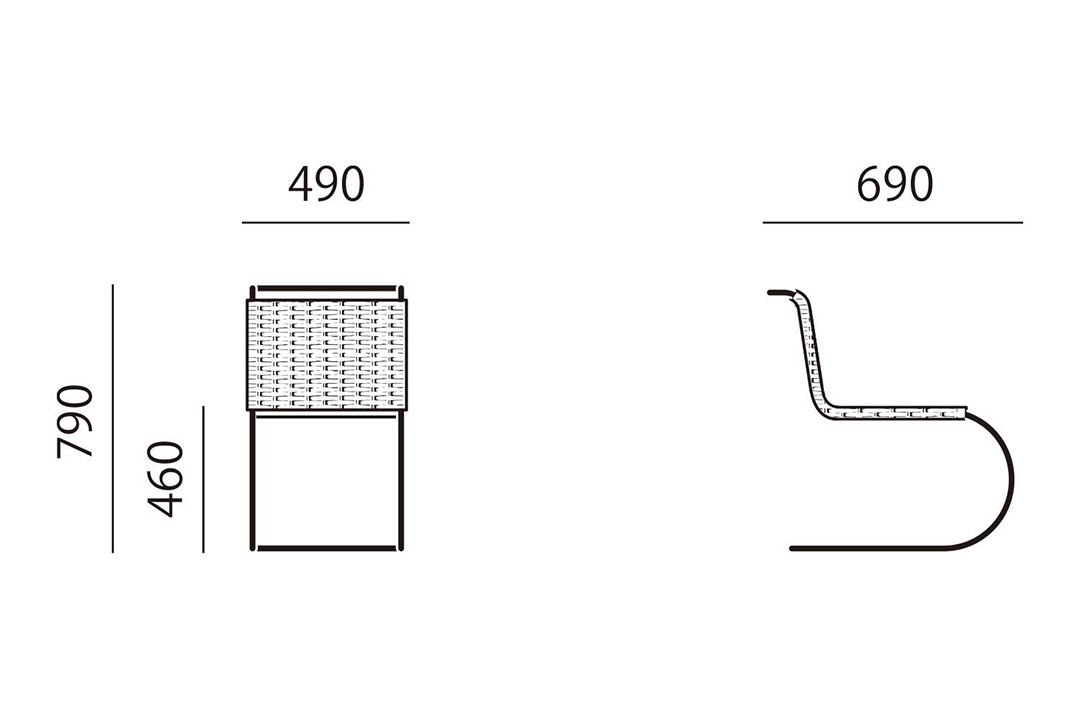MR CHAIR アームレスチェア 籐張り