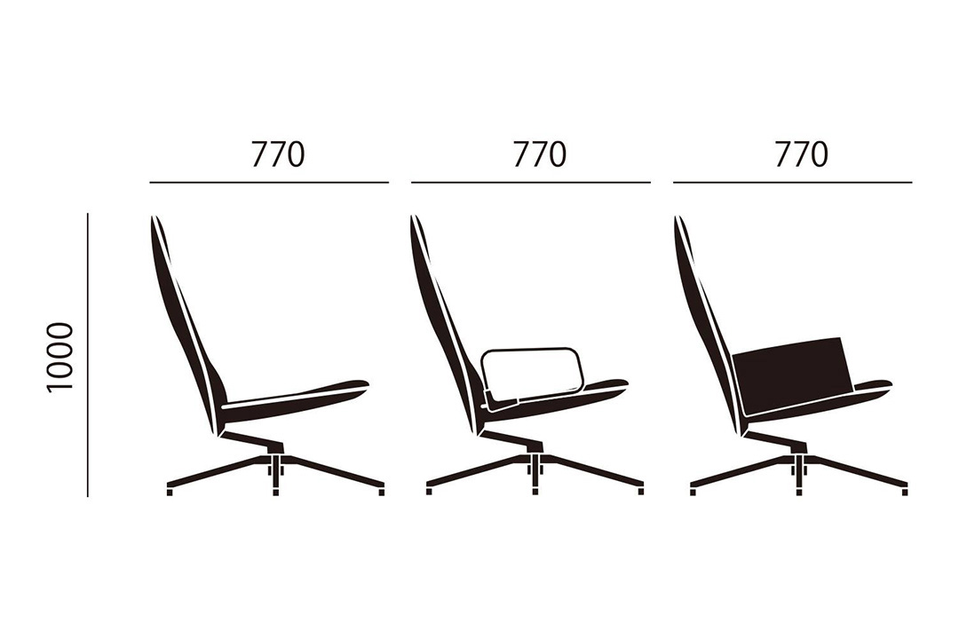 PILOT CHAIR ハイバック（脚カラー：チャコール） ヴァロ_785