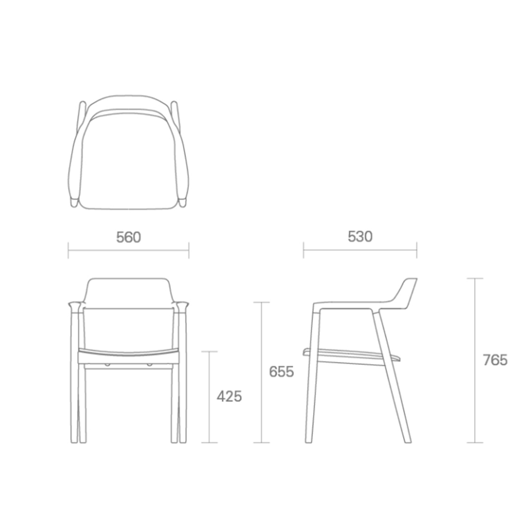 HIROSHIMAアームチェア オーク（板座） C-0ナチュラルクリア