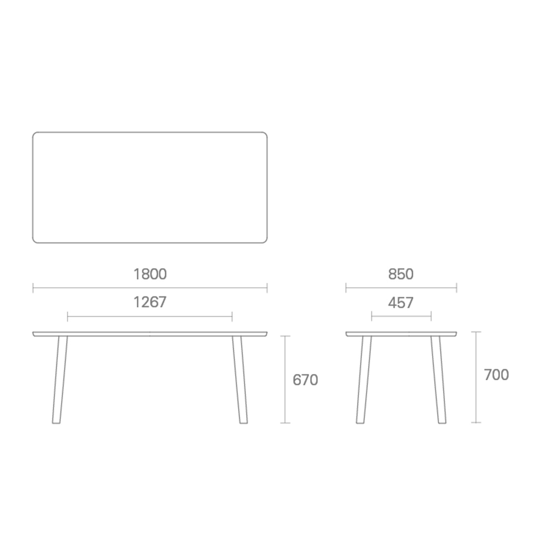 HIROSHIMAダイニングテーブル180 ウォルナット C-0ナチュラルクリア