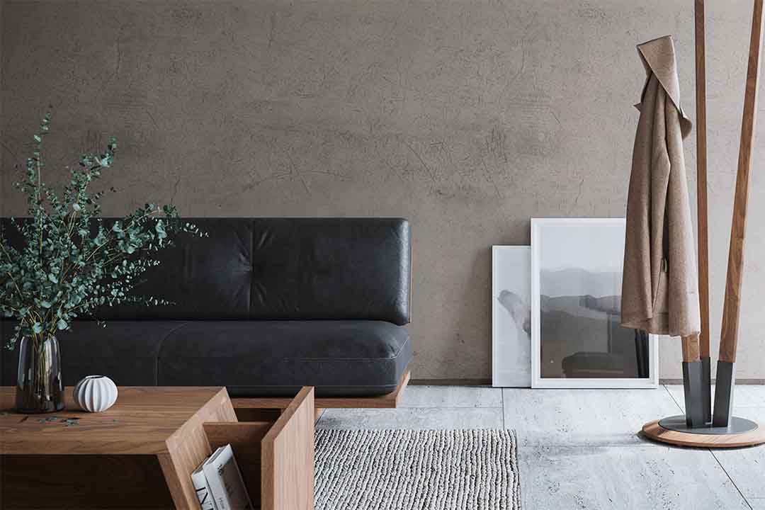 モアレス ソファ 3シーター W180(脚カラー:ウォールナット) RANK8 PATINA(ブラック)